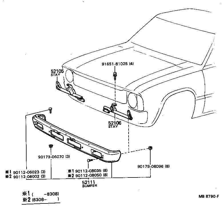 52011-95111 STAY SUB-ASSY, FRONT BUMPER, RH product image