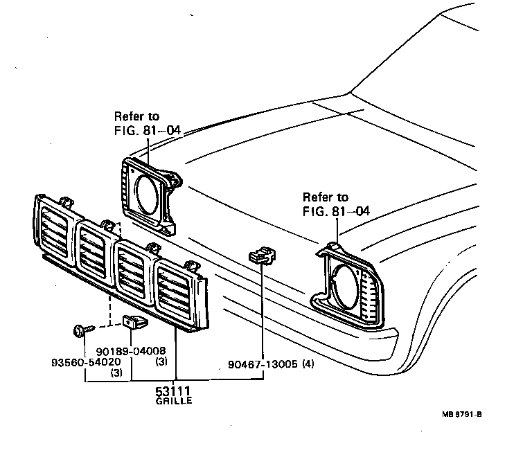 53100-92301 GRILLE, RADIATOR product image