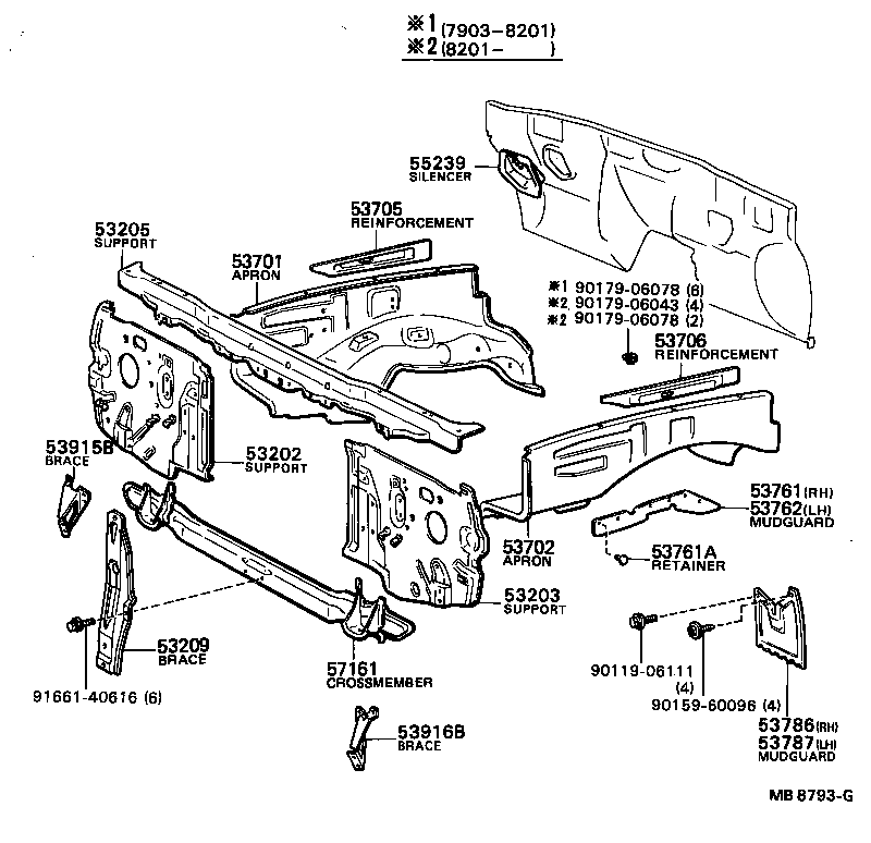 53702-95144 APRON SUB-ASSY, FRONT FENDER, LH product image