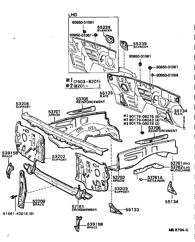 53701-92302 APRON SUB-ASSY, FRONT FENDER, RH product image