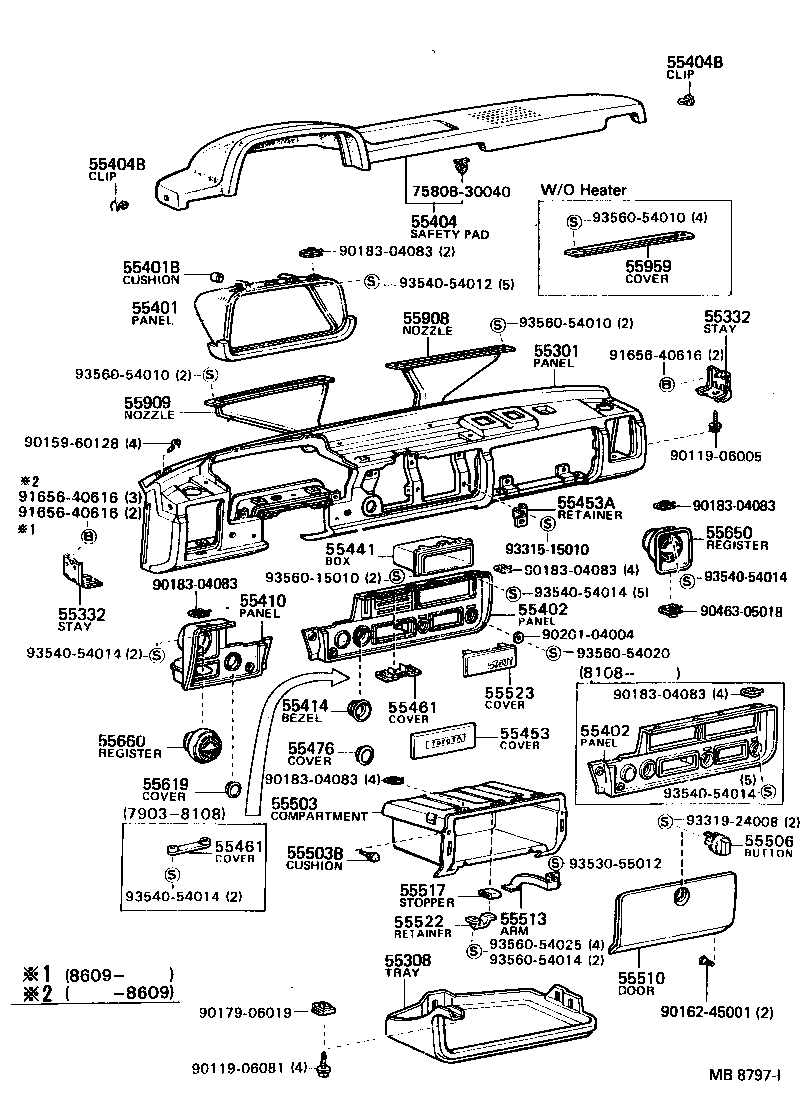 55581-89101 COMPARTMENT SUB-ASSY, GLOVE product image