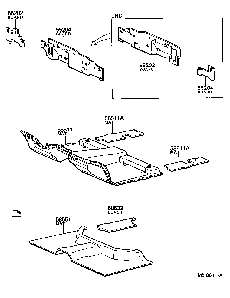55210-92300 BOARD SUB-ASSY, DASH PANEL SILENCER, LH product image