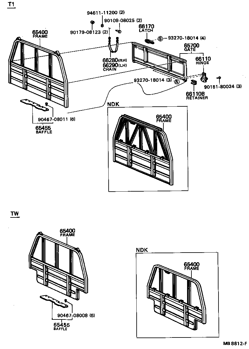 65700-95121 GATE ASSY, REAR BODY TAIL product image