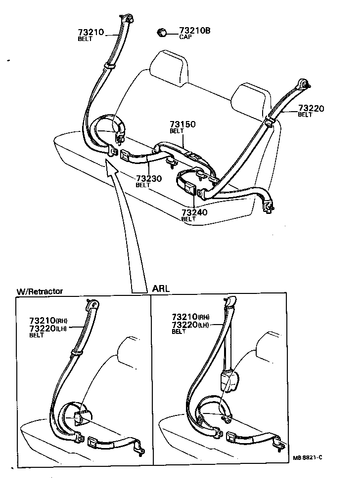 73230-35010-04 BELT ASSY, FRONT SEAT INNER, RH product image