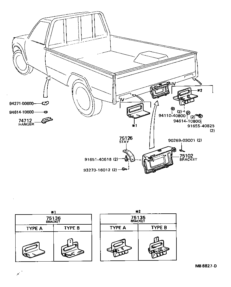 75106-95110 BRACKET, COMBINATION REAR LAMP, LH product image