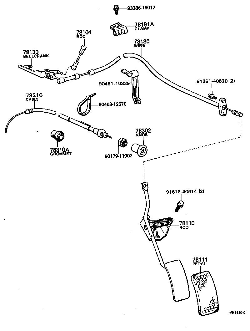 78301-95110 CABLE ASSY, CHOKE product image