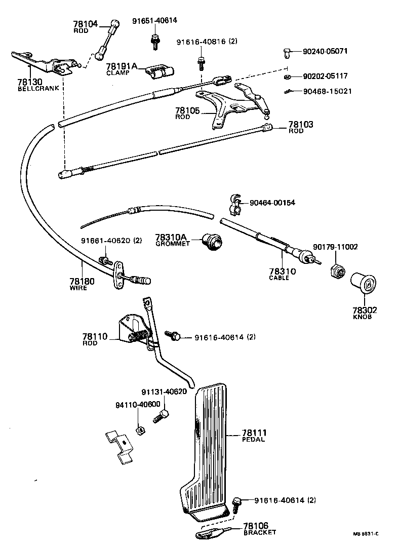 78301-95110 CABLE ASSY, CHOKE product image