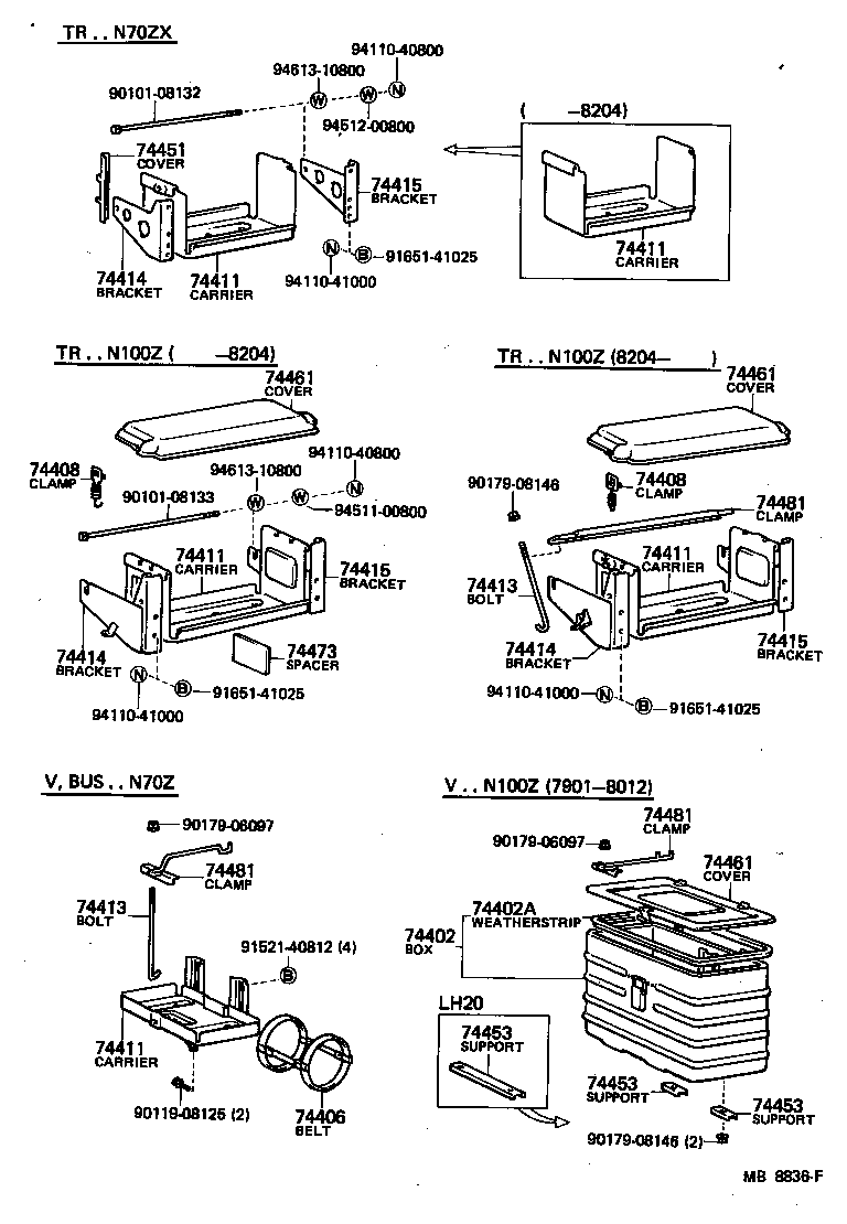 74451-36070 BOLT, BATTERY CLAMP product image