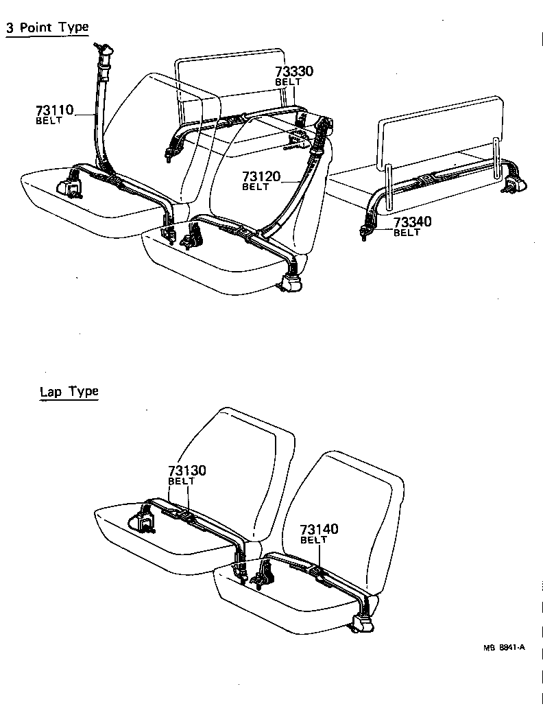 71801-90368 BELT ASSY, FRONT SEAT OUTER, RH product image