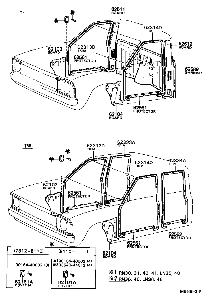 62333-89101-01 TRIM, REAR DOOR OPENING, RH product image