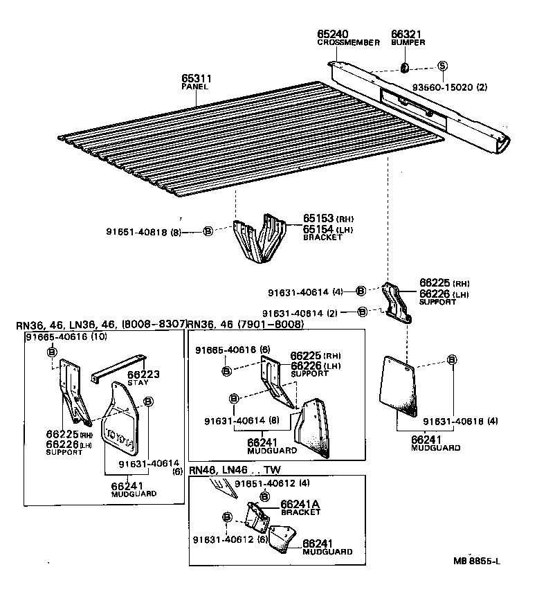 65240-89110 CROSSMEMBER, REAR BODY FLOOR, TAIL product image