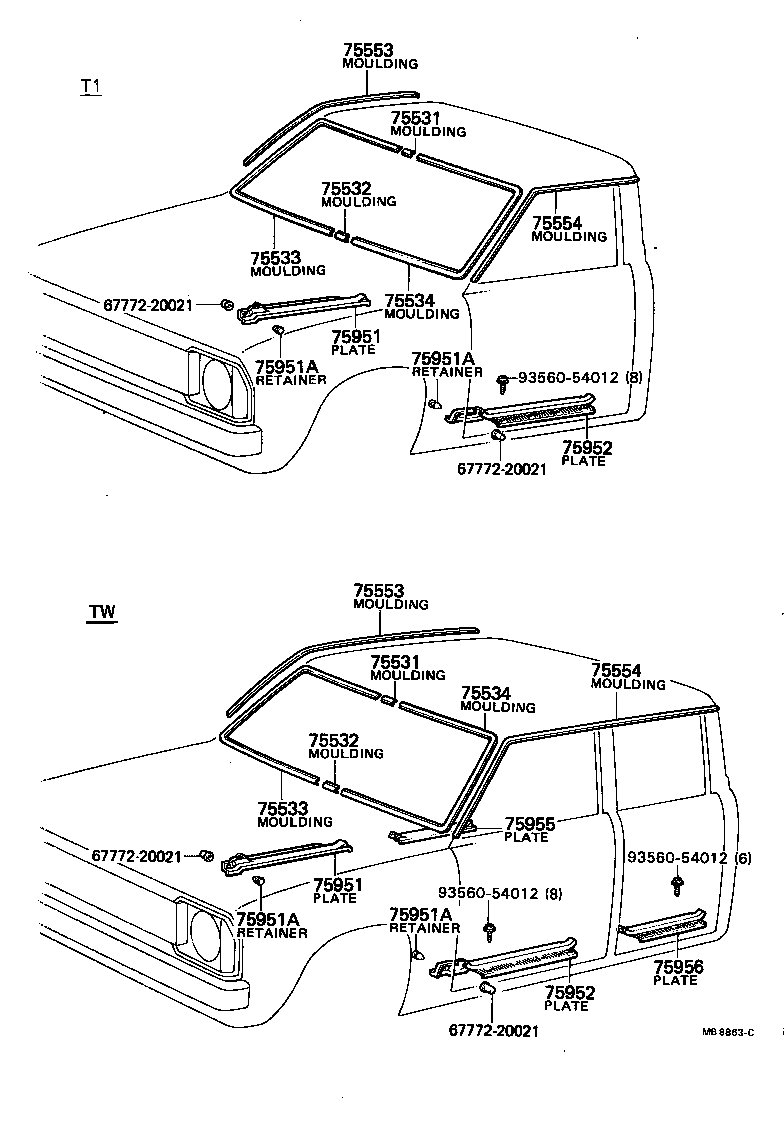 75651-89103 MOULDING, QUARTER, OUTSIDE RH product image