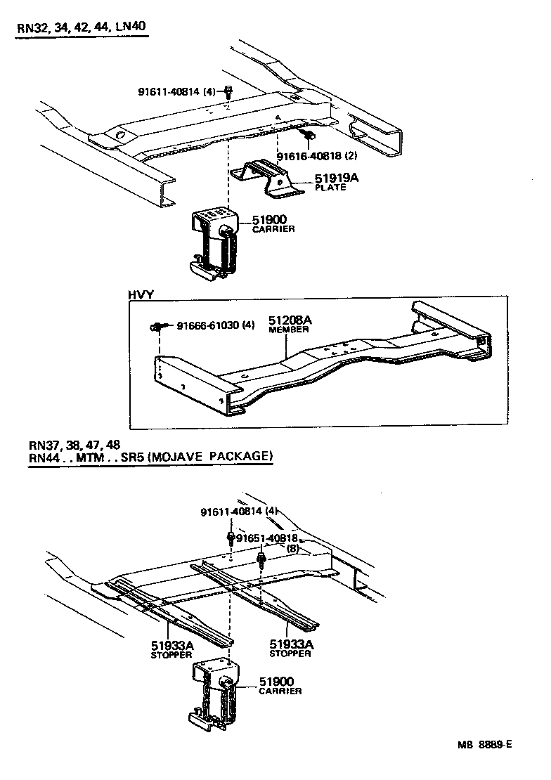 Toyota 51900-35100 CARRIER ASSY, SPARE WHEEL