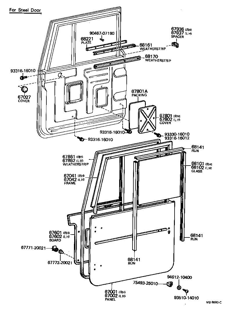 67002-90364 PANEL SUB-ASSY, FRONT DOOR, LH product image