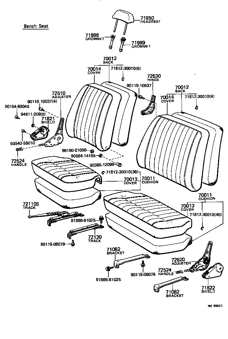 71071-90342 COVER ASSY, NO.1 SEAT CUSHION product image
