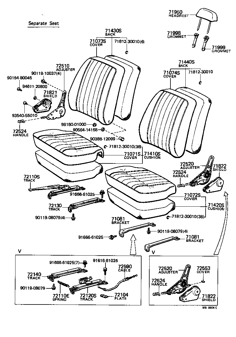 71071-90342 COVER ASSY, NO.1 SEAT CUSHION product image
