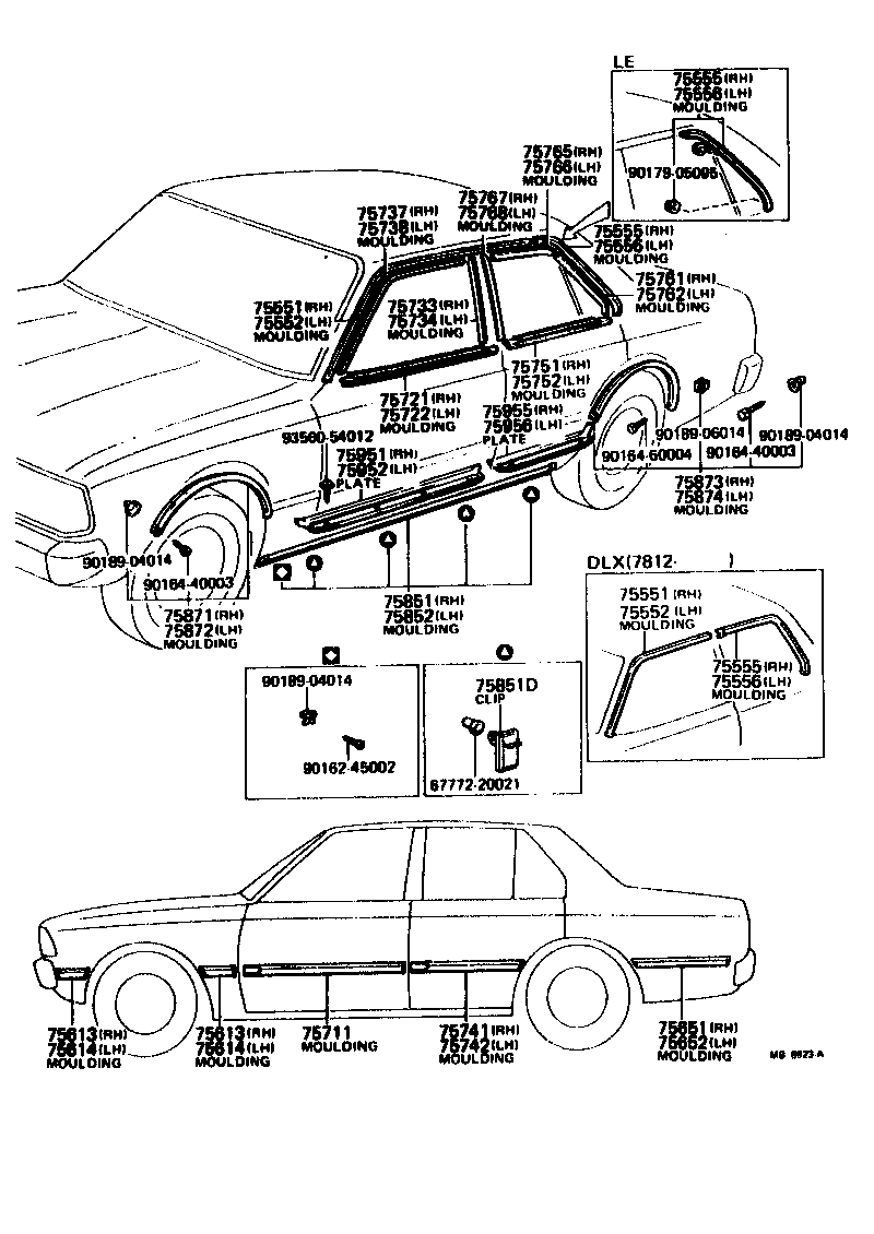 Toyota 75867-20020 CLIP (FOR ROCKER PANEL MOULDING SET)
