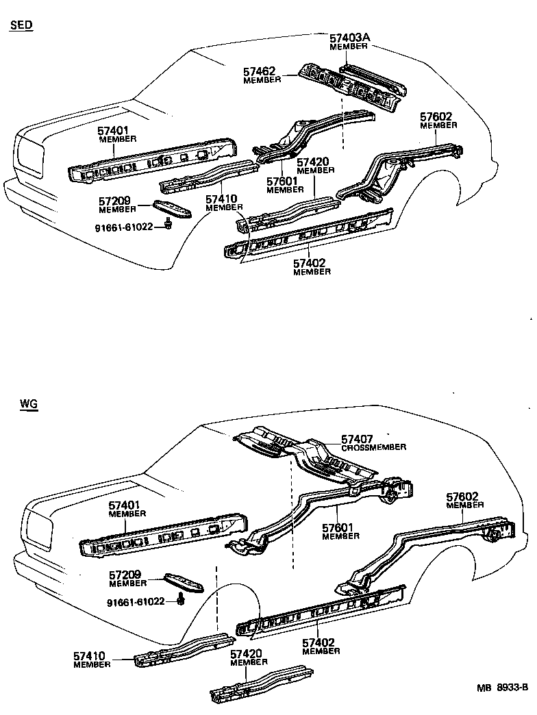 57402-10040 MEMBER SUB-ASSY, MAIN FLOOR SIDE, LH product image
