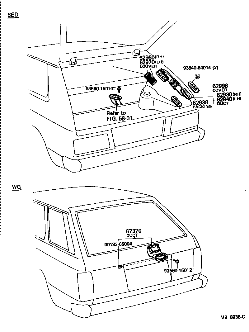 62905-10090 LOUVER ASSY, ROOF SIDE VENT, RH product image