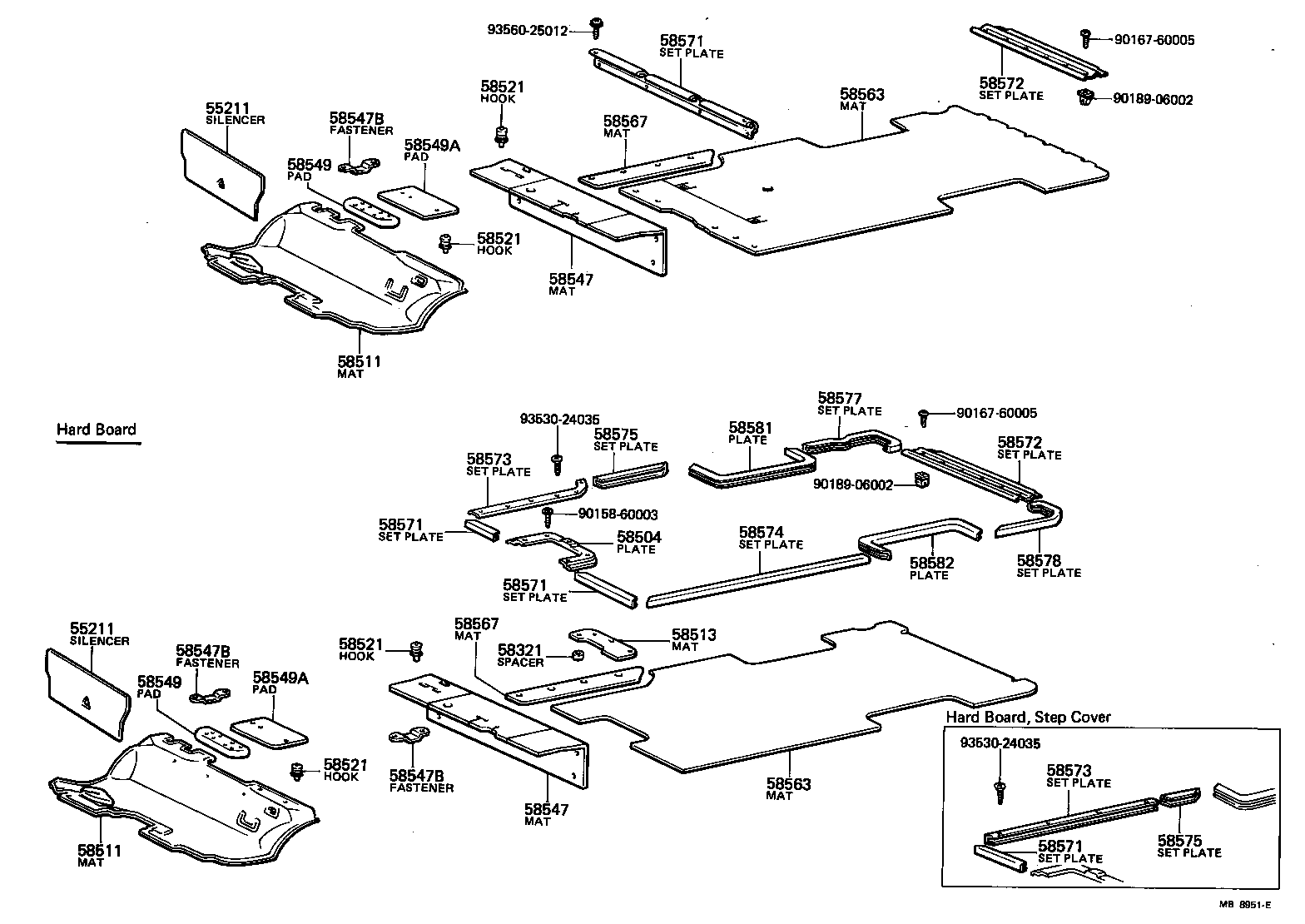 58338-90700 SET PLATE, REAR FLOOR MAT, REAR product image
