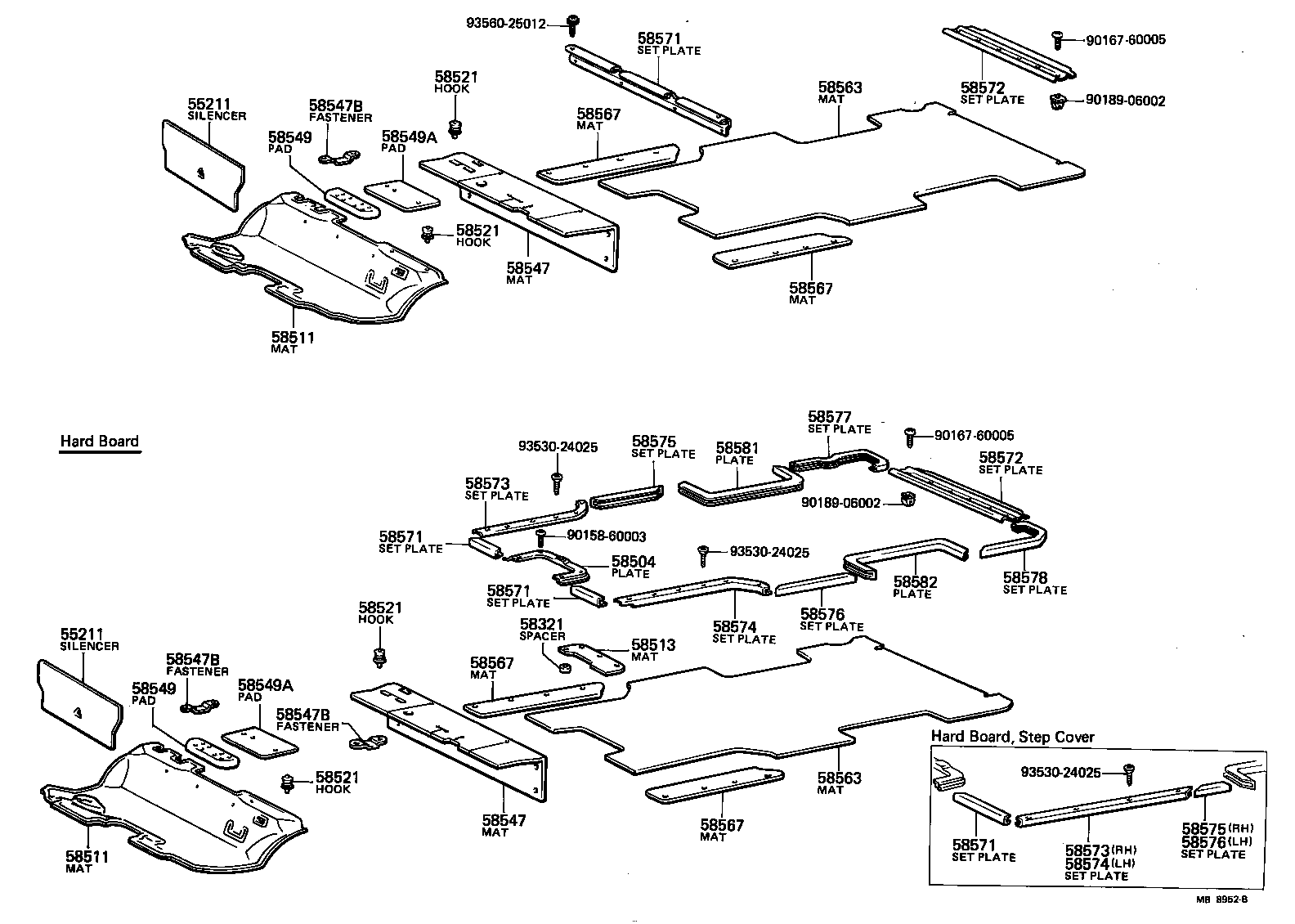 58338-90700 SET PLATE, REAR FLOOR MAT, REAR product image
