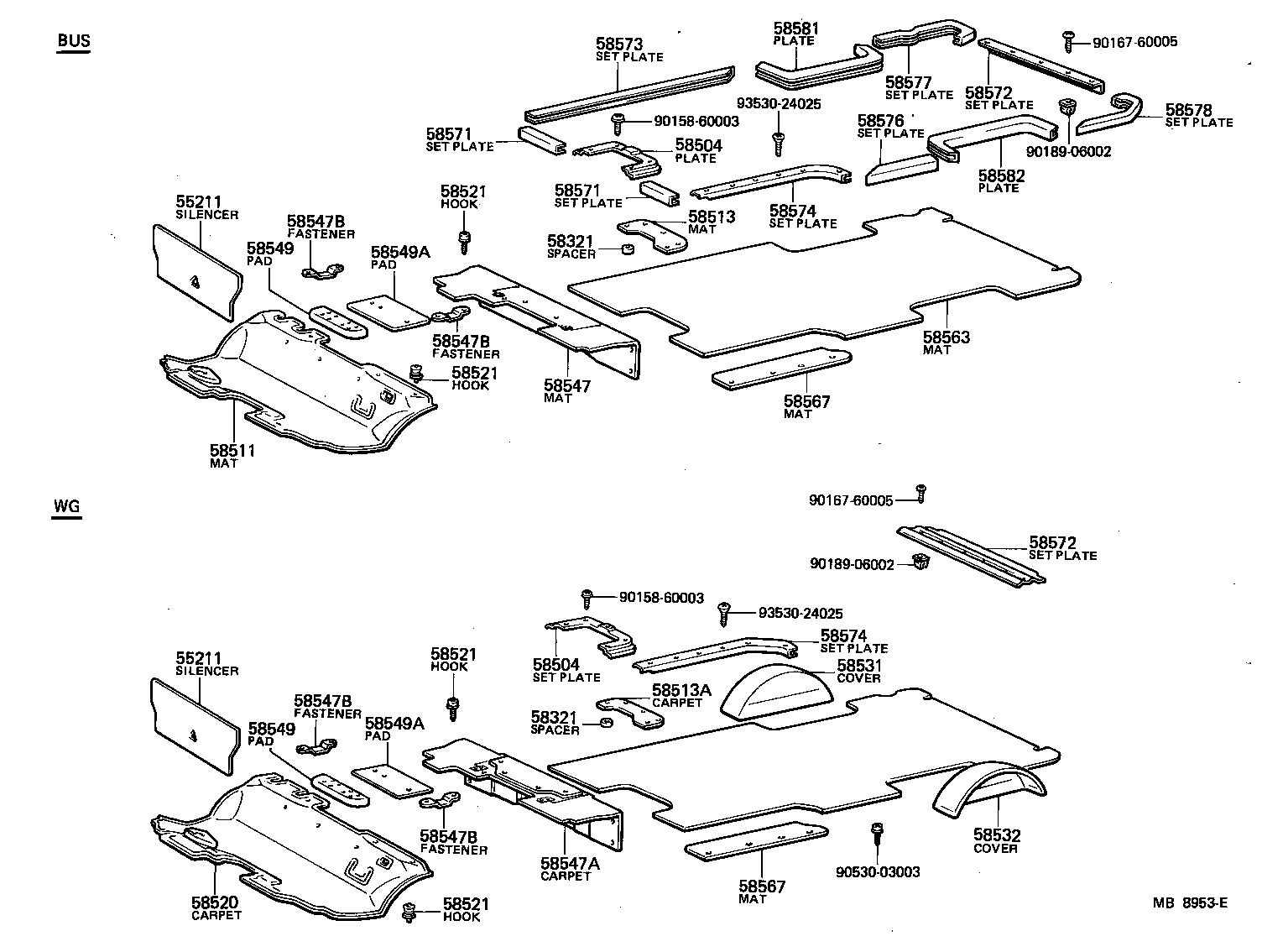 58338-90700 SET PLATE, REAR FLOOR MAT, REAR product image