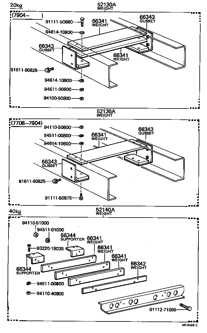 52136-92605 WEIGHT, FRAME, REAR product image