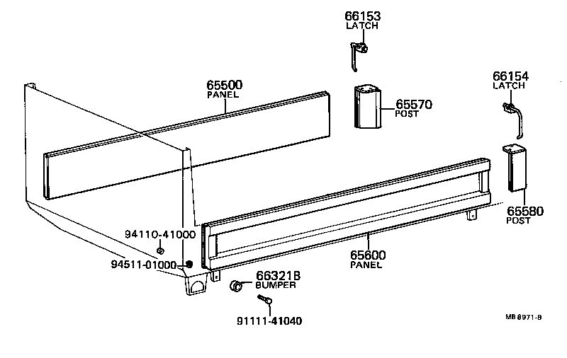 65641-92740 STRIP, SIDE GATE HINGE, INSIDE product image