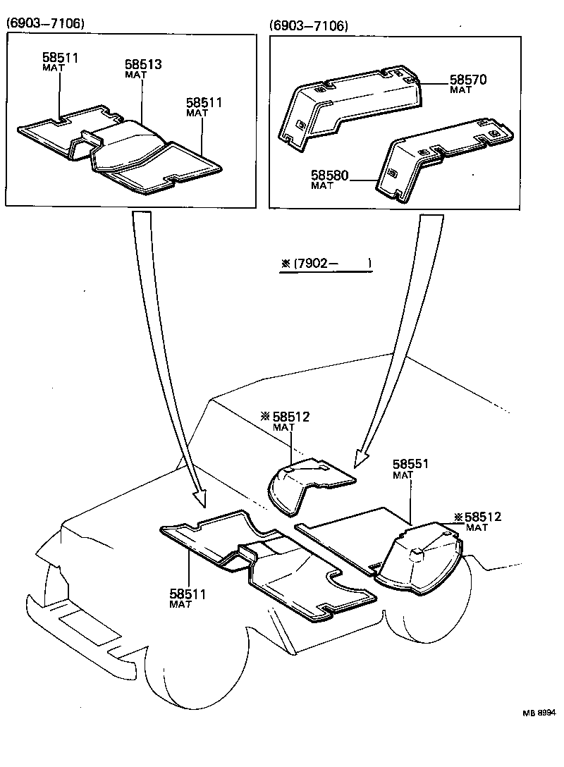 58551-90318 MAT, FLOOR, REAR product image