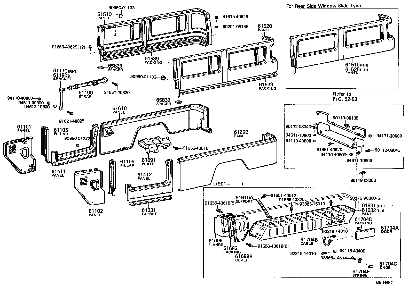 61601-60014 PANEL ASSY, REAR BODY SIDE, RH product image