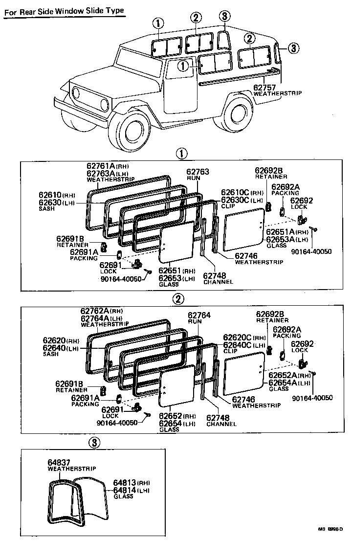 61635-90352 GLASS, QUARTER WINDOW, RH product image