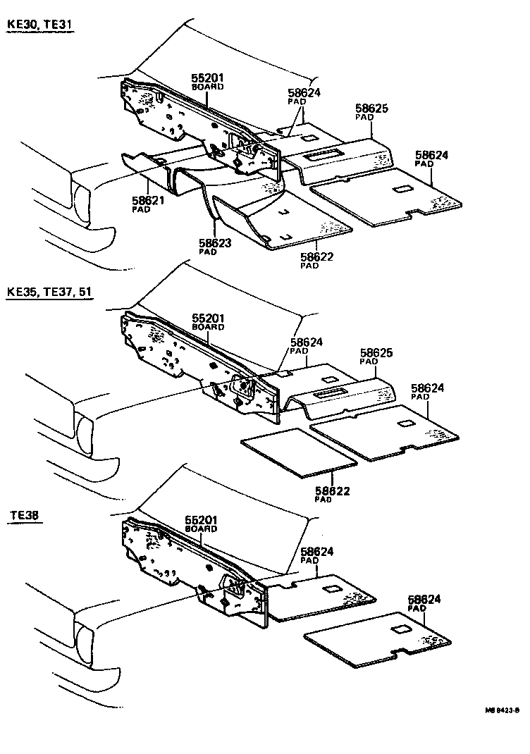 Toyota 55210-12082 BOARD SUB-ASSY, DASH PANEL SILENCER