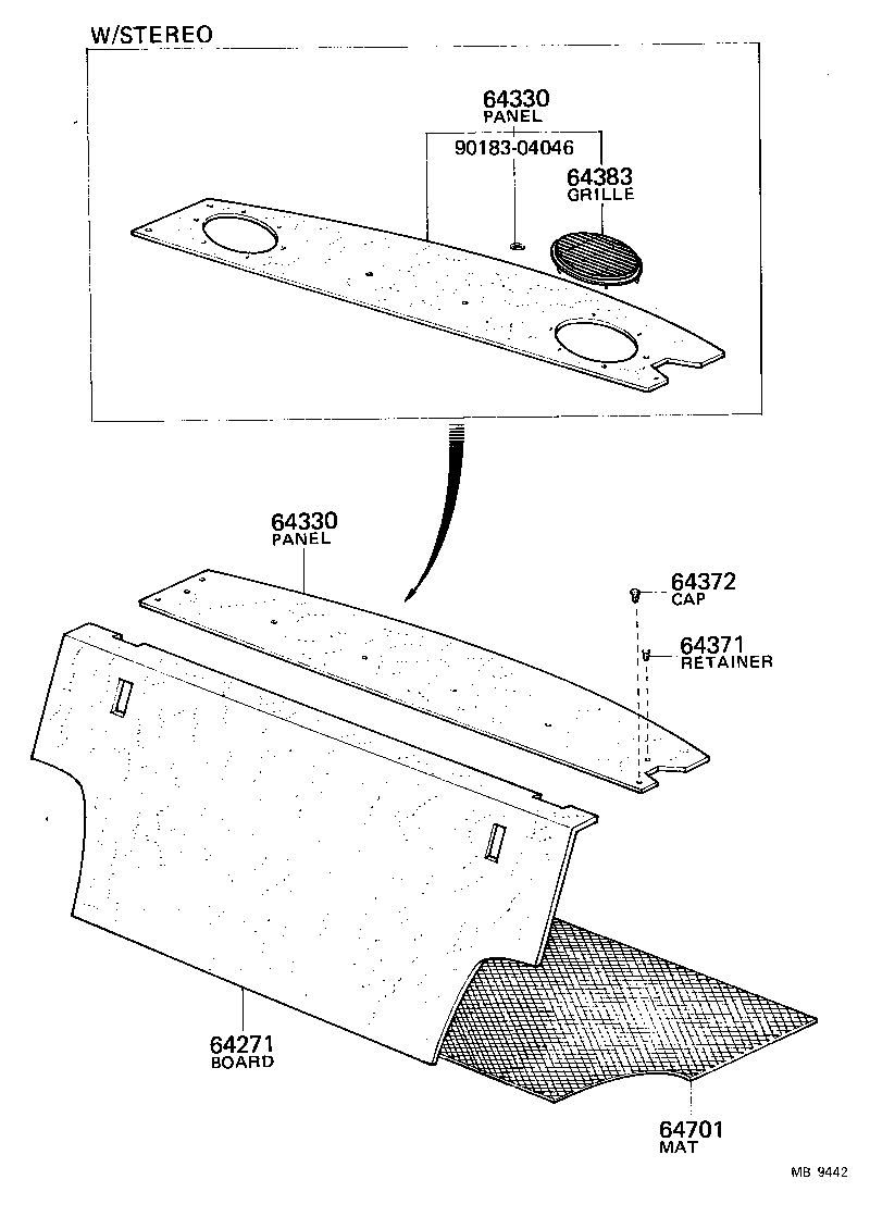 64330-12130 PANEL ASSY, PACKAGE TRAY TRIM product image