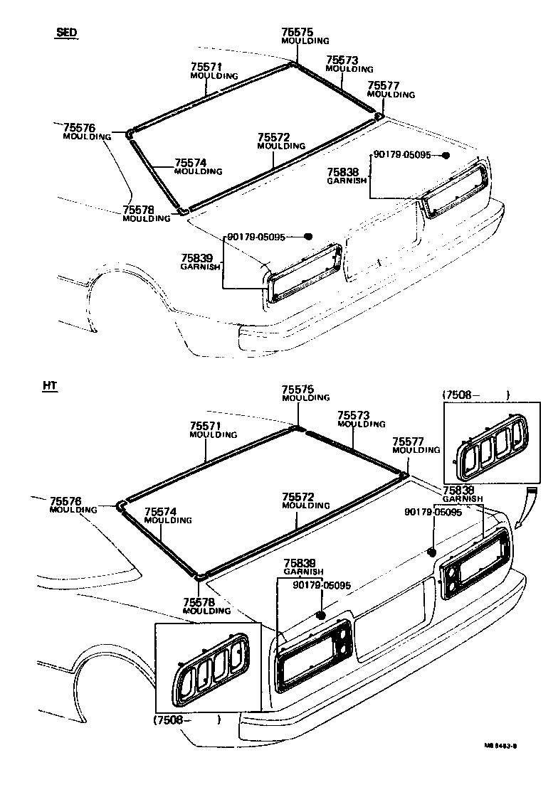 Toyota 75581-12030 JOINT, BACK WINDOW MOULDING, UPPER