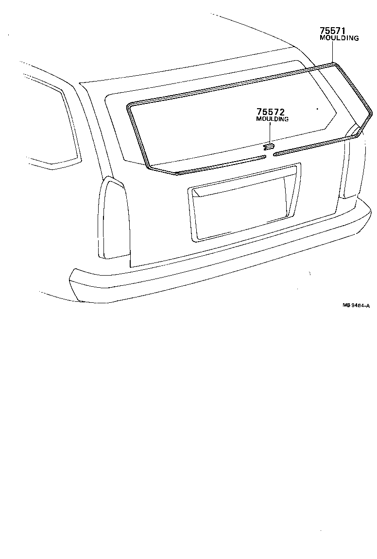 68293-13030 MOULDING, BACK WINDOW, OUTSIDE UPPER product image
