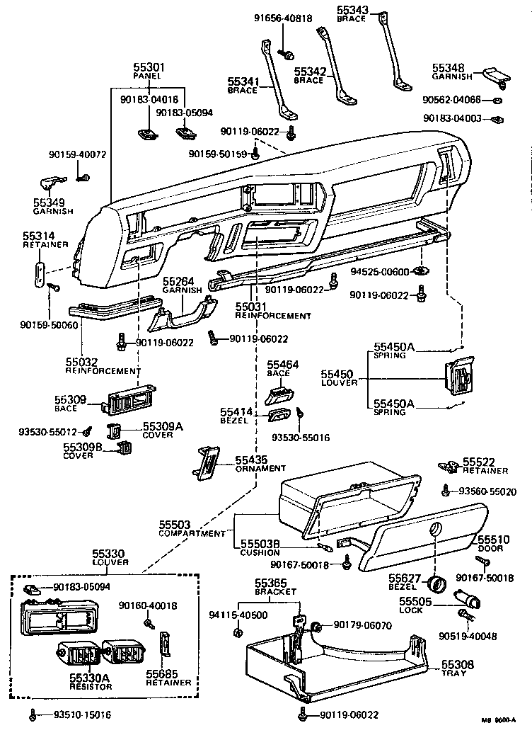 Toyota 55412-20080 ORNAMENT, INSTRUMENT PANEL, CENTER
