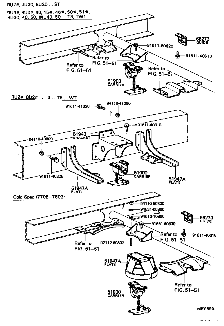 51908-36030 BRACKET, SPARE WHEEL CARRIER, NO.1 product image