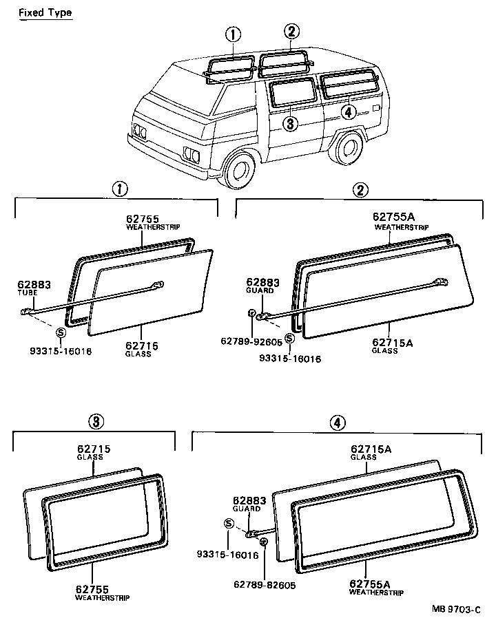62776-95A08 CLIP, SIDE WINDOW OUTER SASH, NO.1 (FOR SLIDE TYPE) product image