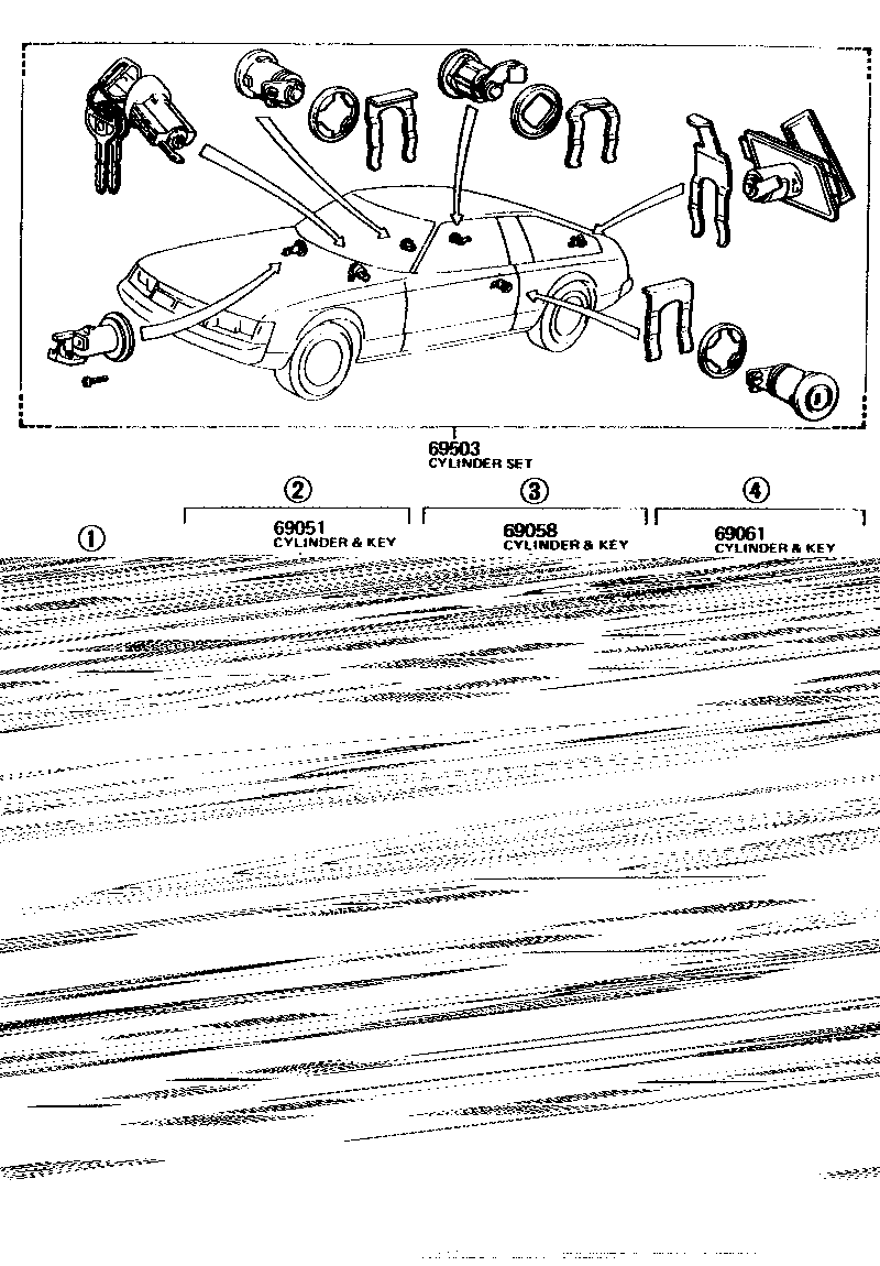 69005-19405 CYLINDER SET, LOCK product image