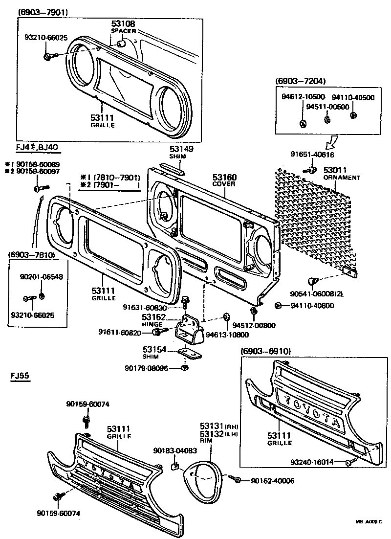 Toyota 53111-60010 GRILLE, RADIATOR
