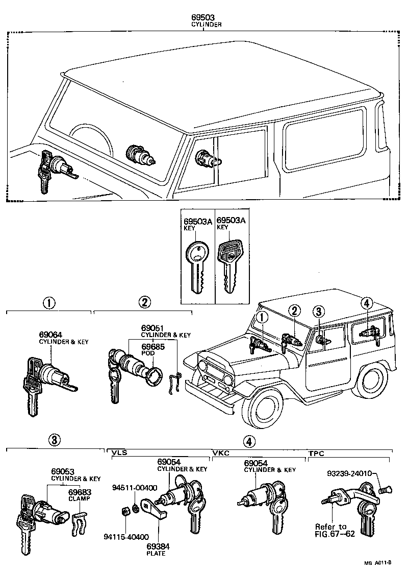69005-69025 CYLINDER SET, LOCK product image