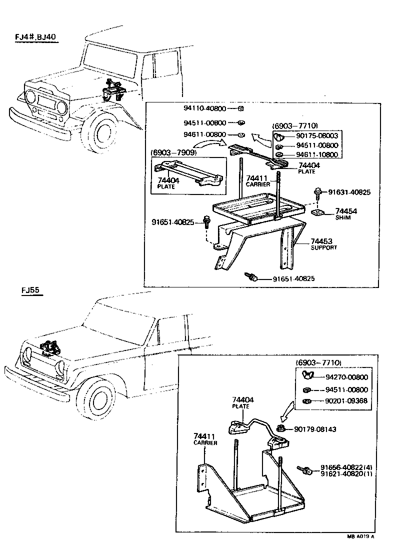 Toyota 74401-60030 SUPPORT, BATTERY CARRIER
