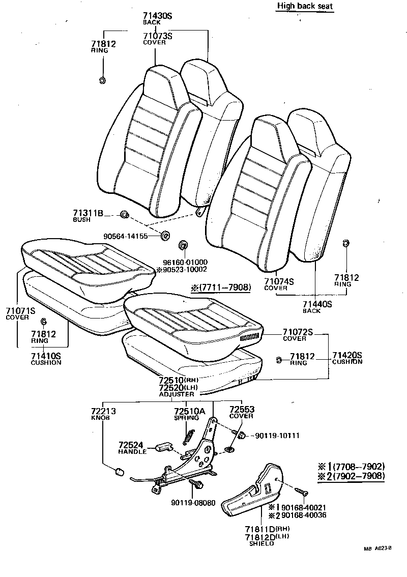 71511-14040 PAD, FRONT SEAT CUSHION, RH(FOR SEPARATE TYPE) product image