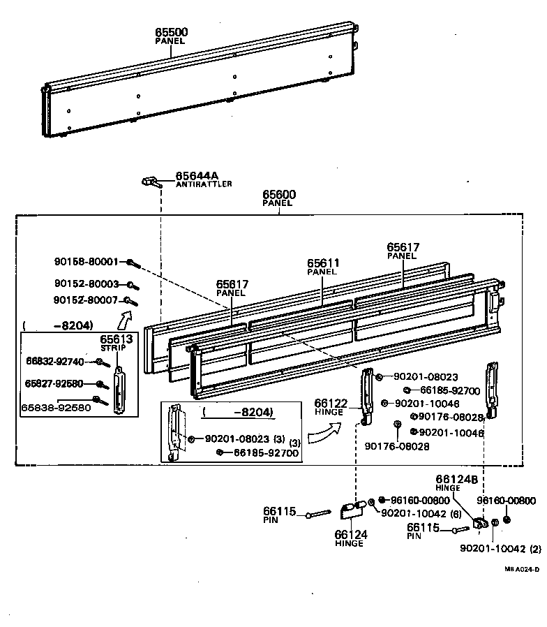 65641-92740 STRIP, SIDE GATE HINGE, INSIDE product image