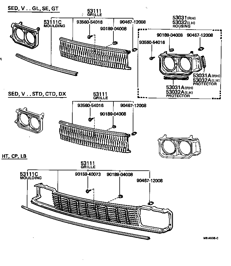 53100-13010 GRILLE, RADIATOR product image