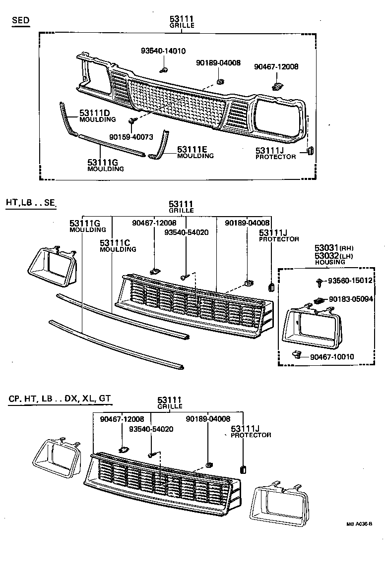 53111-12430 GRILLE, RADIATOR product image
