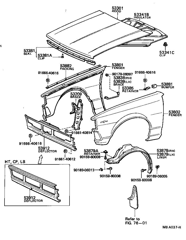 53802-13061 FENDER SUB-ASSY, FRONT LH product image