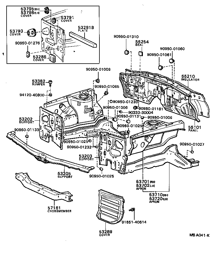 53702-12911 APRON SUB-ASSY, FRONT FENDER, LH product image