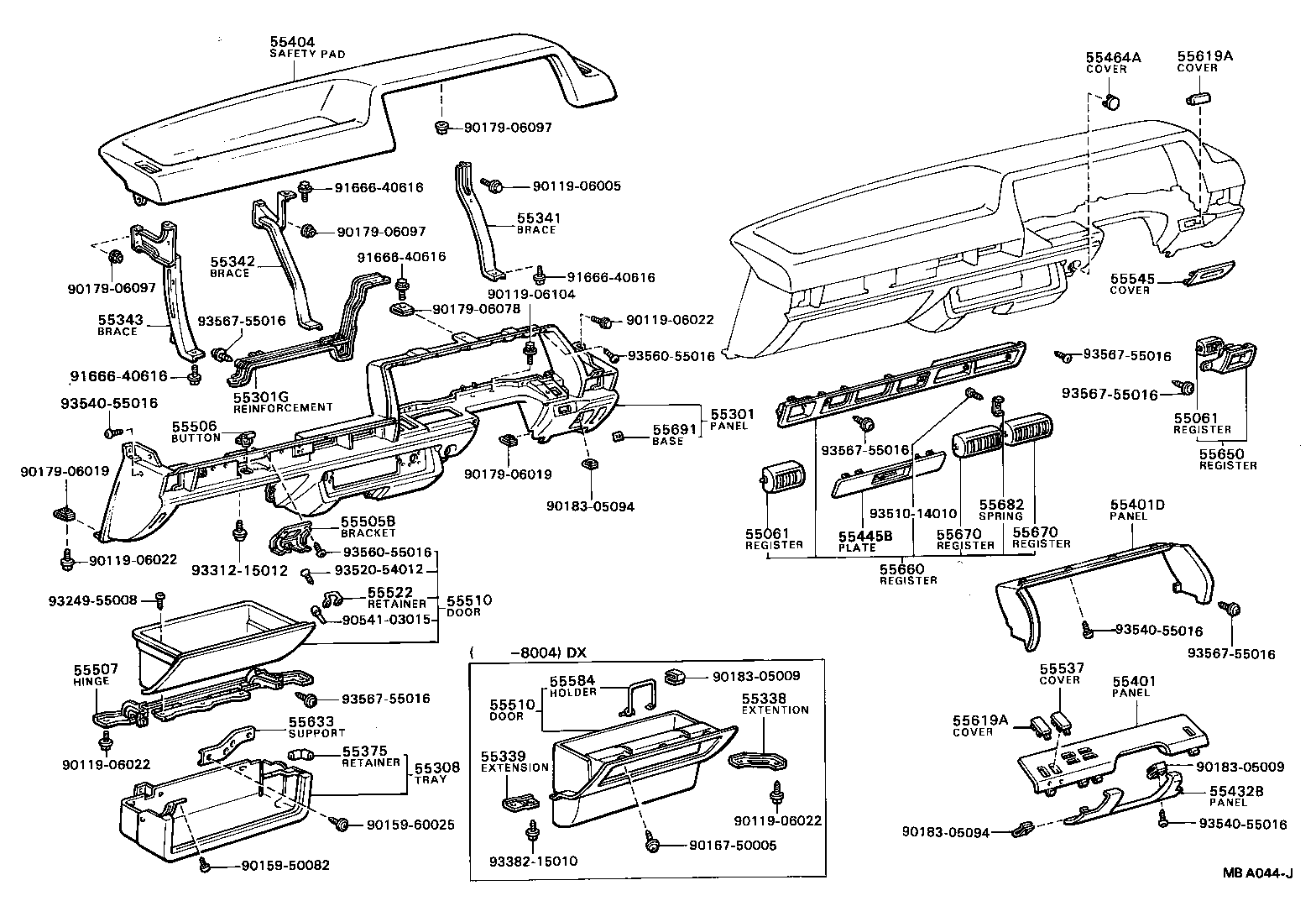 55338-12110 EXTENSION, INSTRUMENT PANEL REINFORCEMENT, NO.1 product image