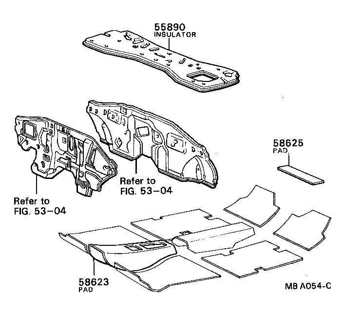 58626-13010 PAD, FLOOR SILENCER, REAR CENTER product image